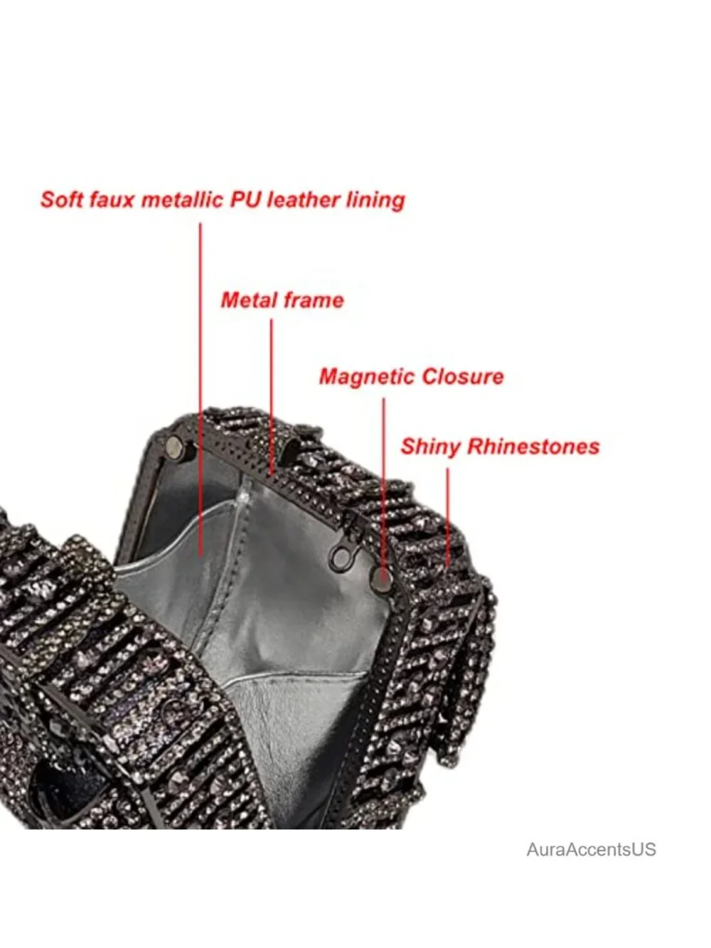 Crystal Box Clutch Glitter Evening Bag Rhinestone Handbag Clutch Purses Party